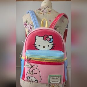 Loungefly Sanrio Hello Kitty Pink and Blue Kids Backpack‎